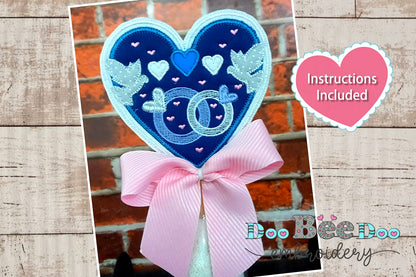 Lovebirds with Wedding Ring - ITH Project - Machine Embroidery Design