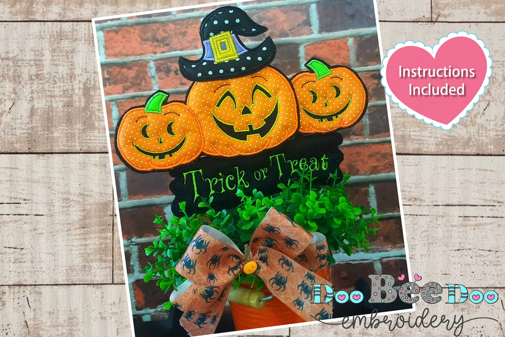Trick or Treat Pumpkins - ITH Project - Machine Embroidery Design