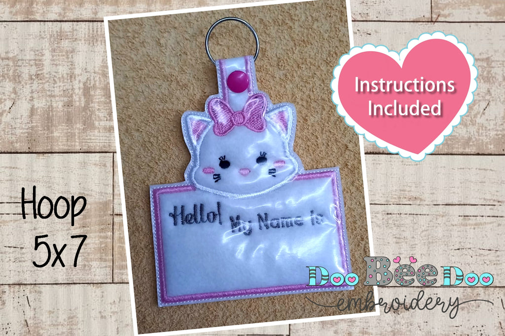 Marie Keychain/Bag Tag - ITH Project - Machine Embroidery Design