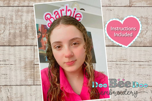 Barbie Headband - ITH Project - Machine Embroidery Design