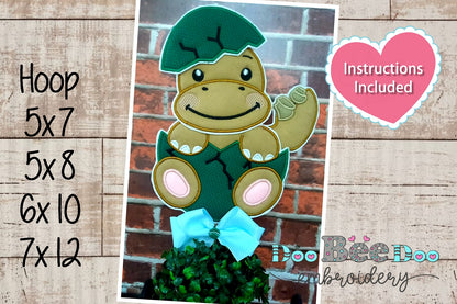 Four Baby Dinosaurs in the Egg - ITH Project - Machine Embroidery Design