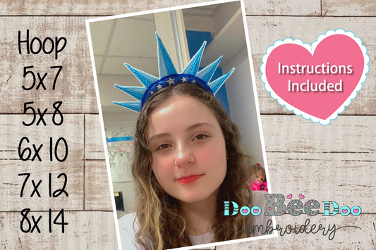 Statue of Liberty Headband - ITH Project - Machine Embroidery Design