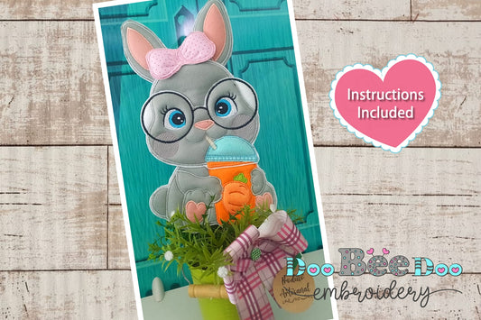 Rabbit Drinking Juice - ITH Project - Machine Embroidery Design