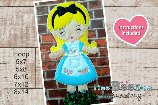 Alice Cute Princess Ornament - ITH Project - Machine Embroidery Design