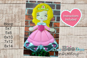 Aurora Cute Princess Ornament - ITH Project - Machine Embroidery Design