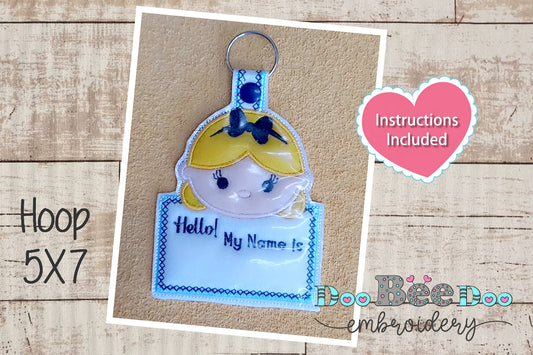 Alice Keychain/Bag Tag - ITH Project - Machine Embroidery Design