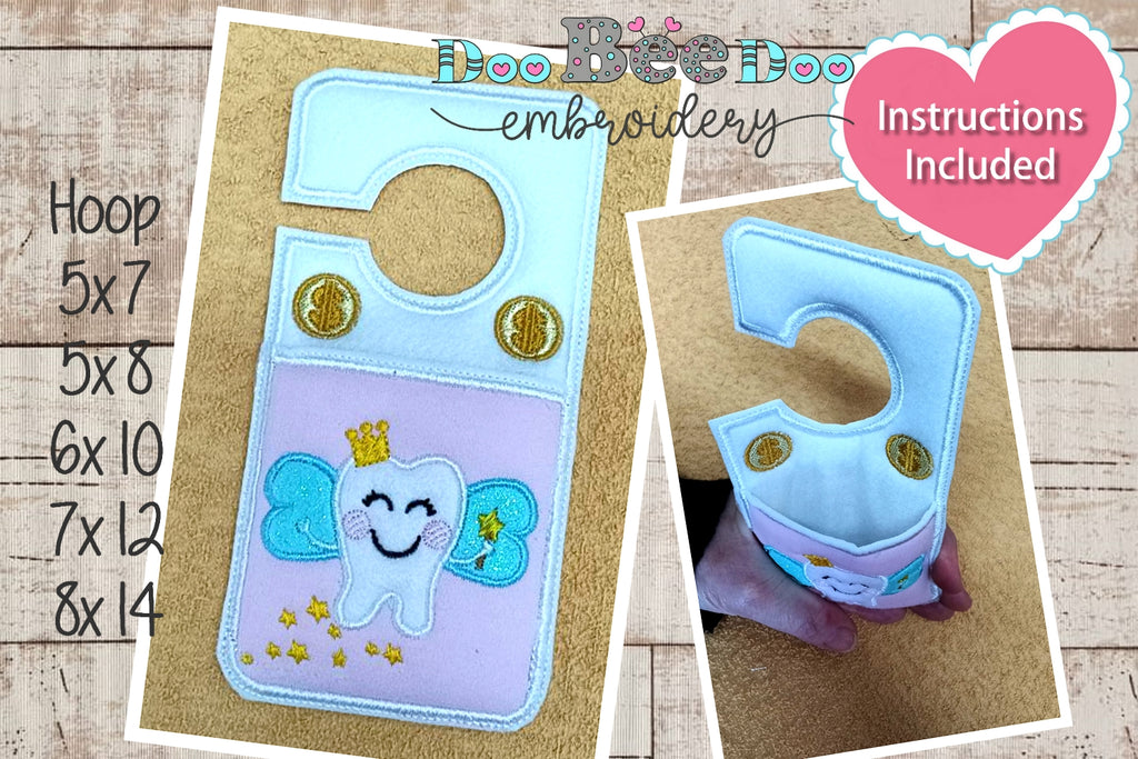 Tooth Fairy Pocket Holder - ITH Project - Machine Embroidery Design