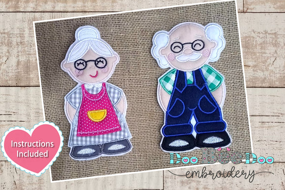 Farmer grandparents  Machine Embroidery - ITH - Project