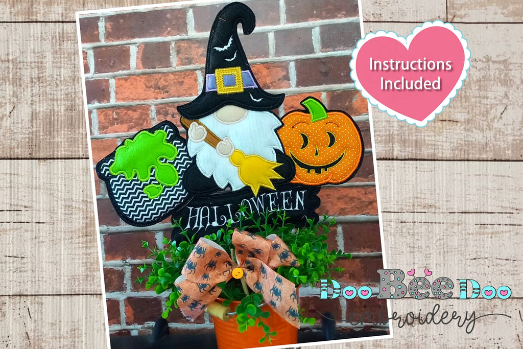 Gnome and Pumpkin Halloween - ITH Project - Machine Embroidery Design