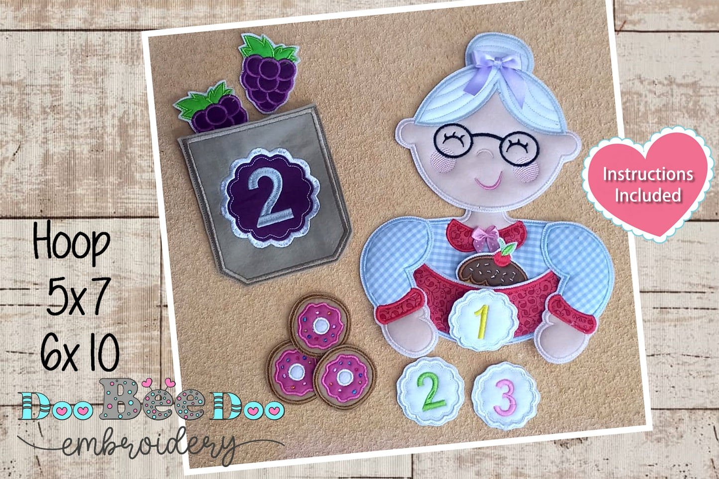 Numerical Granny - ITH Project - Machine Embroidery Design
