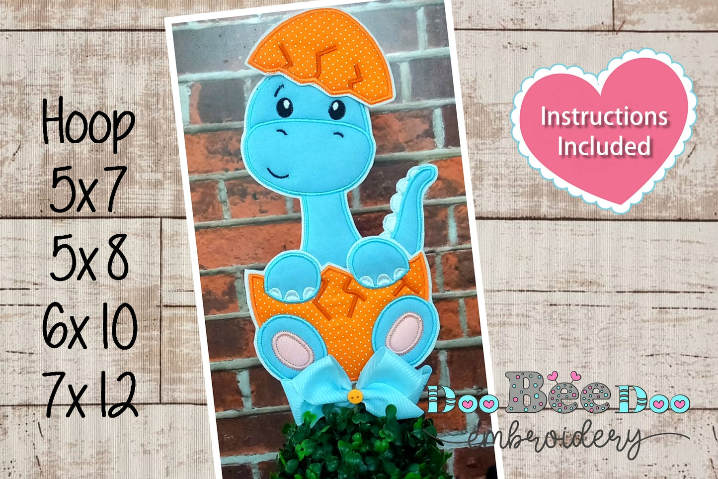 Four Baby Dinosaurs in the Egg - ITH Project - Machine Embroidery Design