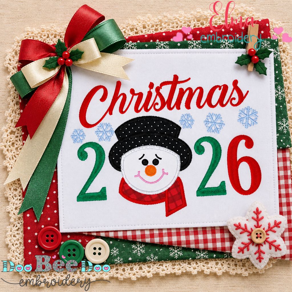 Snowman's Christmas 2026 - Appliqué - Machine Embroidery Design