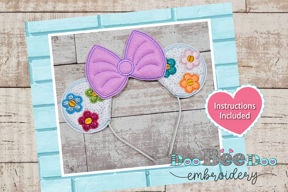Spring Ears Headband - ITH Project - Machine Embroidery Design