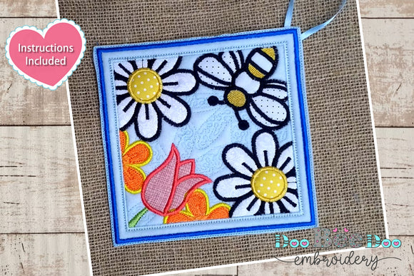 Daisies hot pot rest - ITH Project - Machine Embroidery Designs