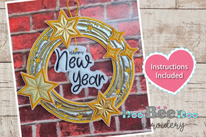 Happy New Year  garland - ITH Project - Machine Embroidery Design