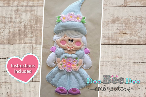 Bride Gnome Girl - ITH  Project - Machine Embroidery Designs