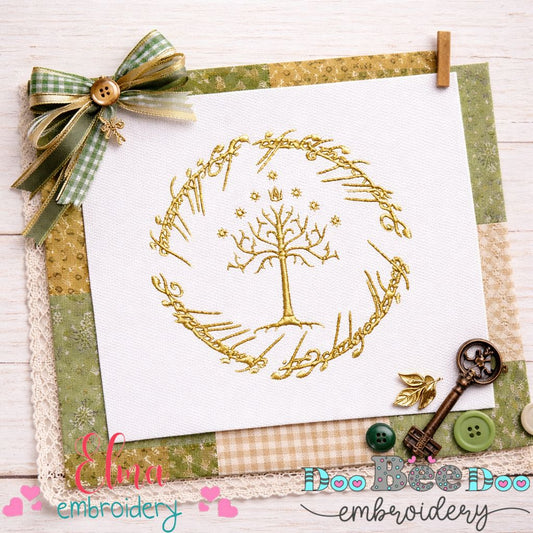 The Ring and the White Tree of Gondor - Satin Stitch – Machine Embroidery Design