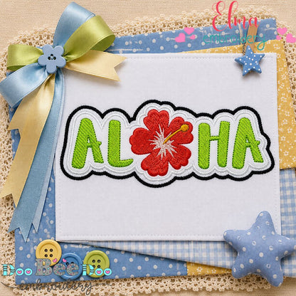 Aloha Hibiscus - Appliqué - Machine Embroidery Design