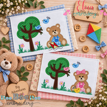 Sweet Bear Garden Friends - Applique - Machine Embroidery Design