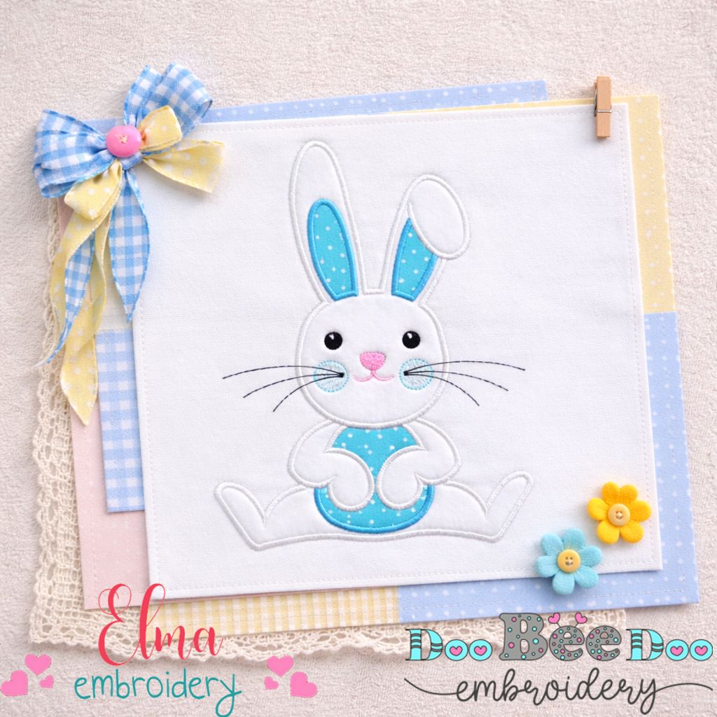 Cute Bunny Boy – Appliqué – Machine Embroidery Design