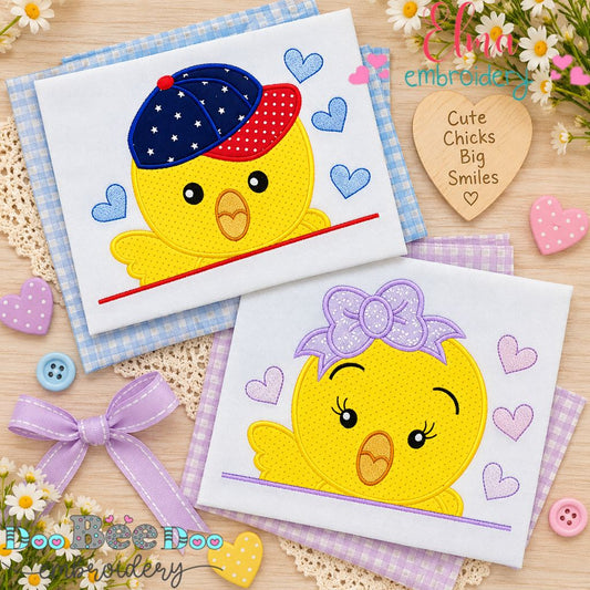 Sweet Little Chicks - Appliqué - Machine Embroidery Design