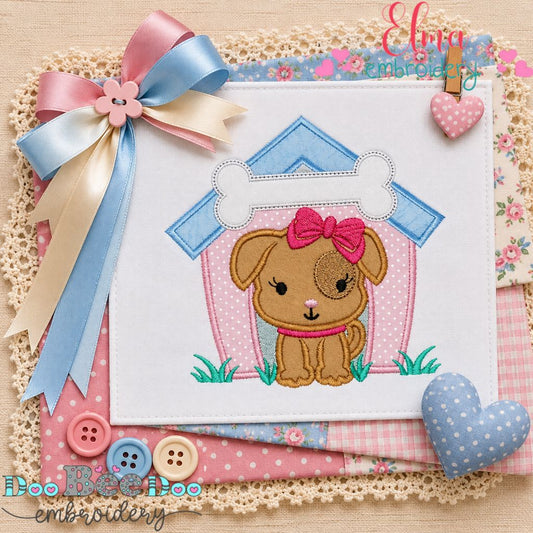 Sweet Puppy Princess - Appliqué - Machine Embroidery Design