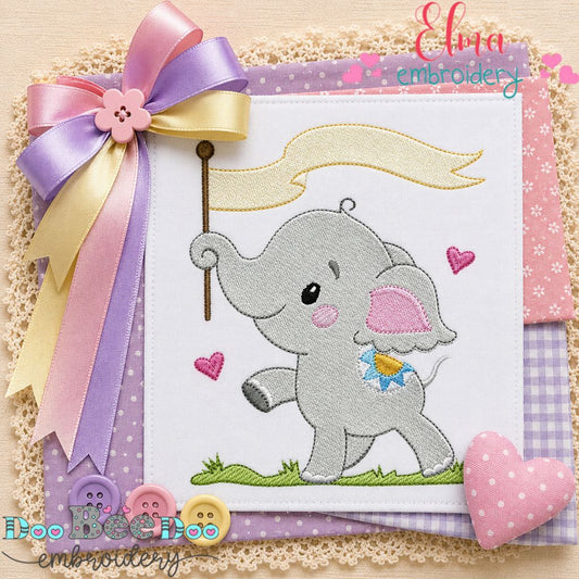 Little Circus Elephant - Fill Stitch - Machine Embroidery Design