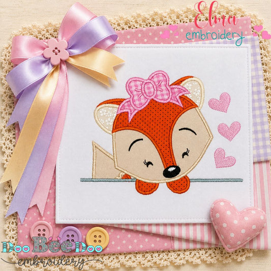 Fox Sweet Peeker - Appliqué - Machine Embroidery Design