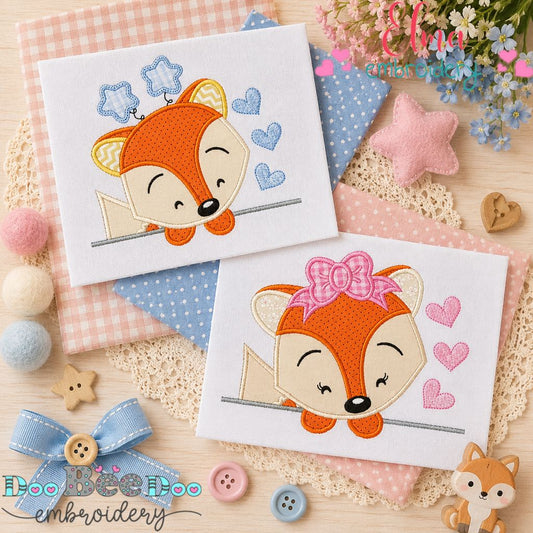Sweet Sleepy Fox Bundle - Appliqué - Machine Embroidery Design