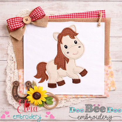 Cute Horse Boy - Appliqué - Machine Embroidery Design