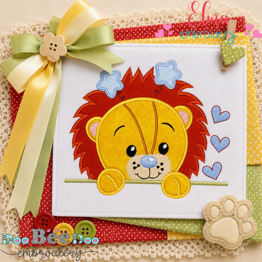 Sweet Little Lion - Appliqué - Machine Embroidery Design