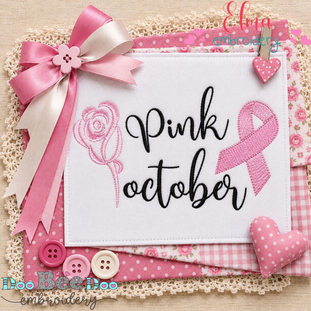 Pink October Hope - Fill Stitch - Machine Embroidery Design