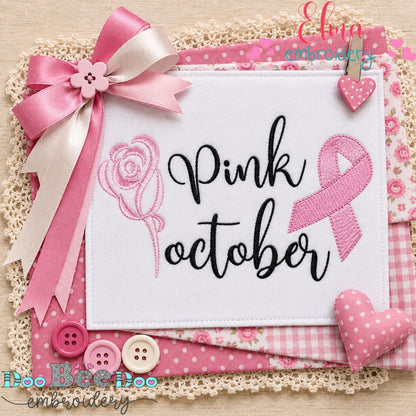 Pink October Hope - Fill Stitch - Machine Embroidery Design