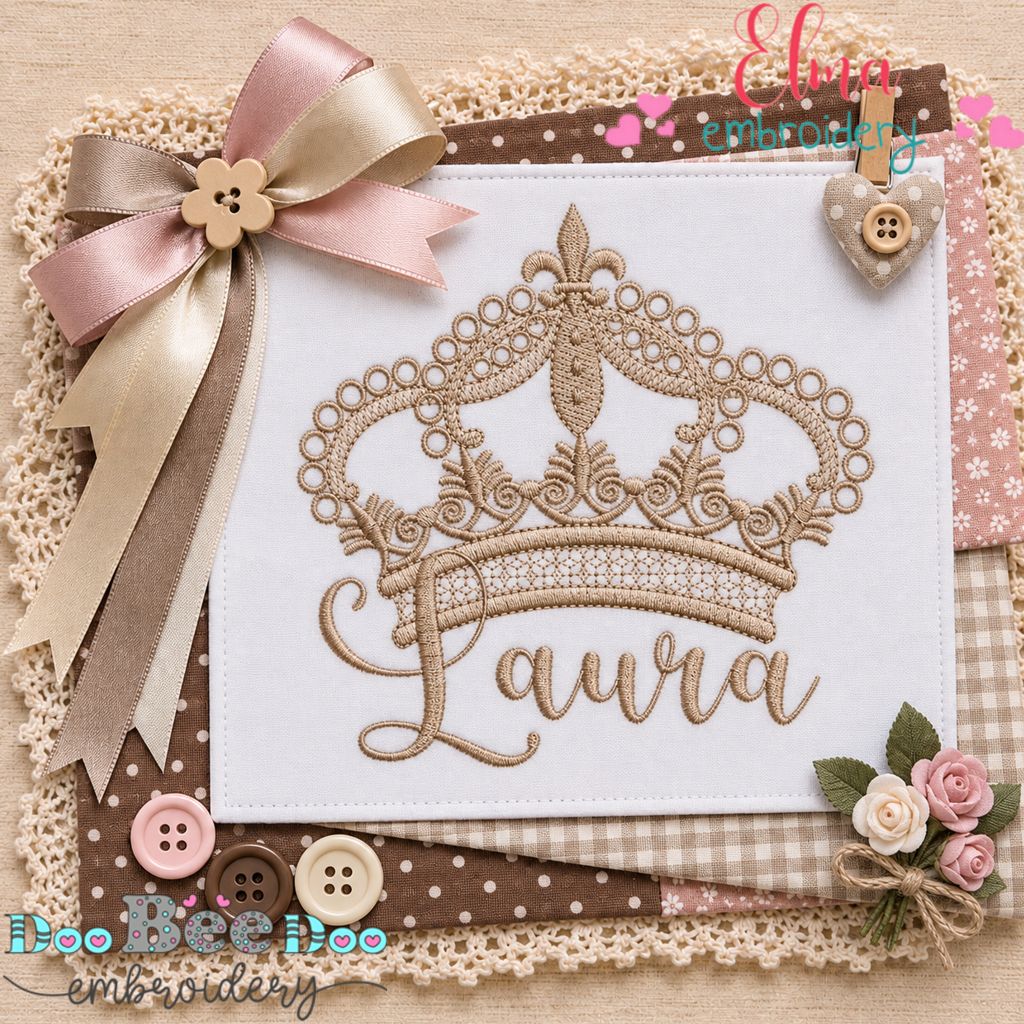 Royal Crown - Satin Stitch - Machine Embroidery Design