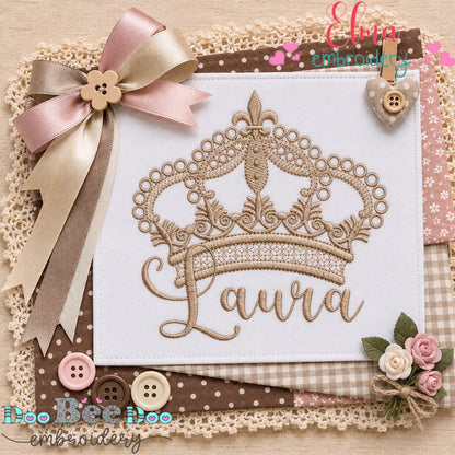 Royal Crown - Satin Stitch - Machine Embroidery Design