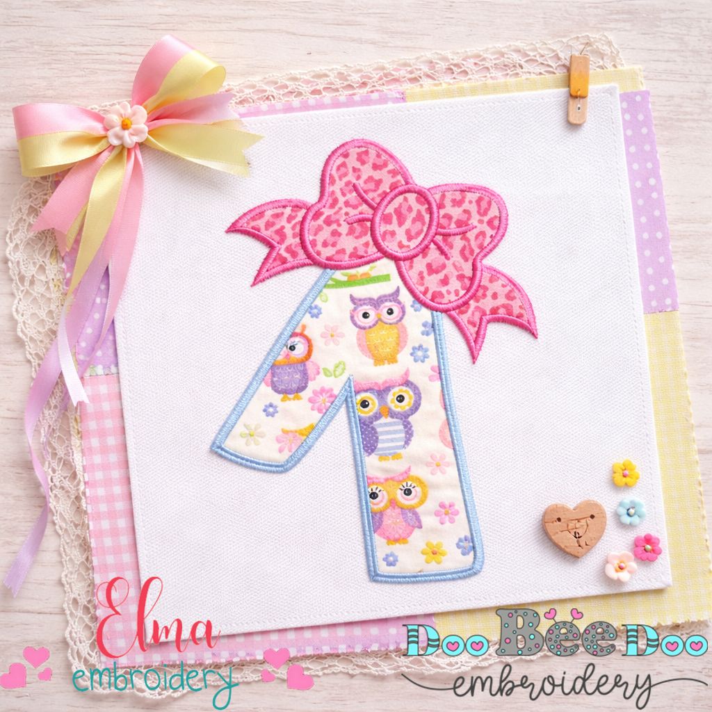 Big Bow Number One - Applique Stitch - Machine Embroidery Design