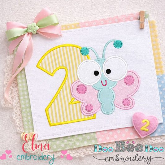 Butterfly Number Two – Applique Stitch – Machine Embroidery Design
