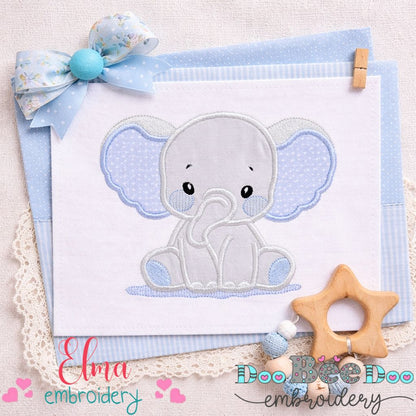Cute Elephant Boy – Appliqué – Machine Embroidery Design