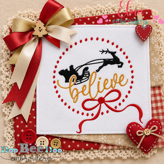 Christmas Believe Magic - Fill Stitch - Machine Embroidery Design