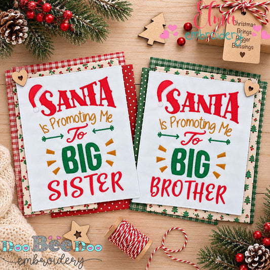 Santa's Big Sibling Surprise - Fill Stitch - Machine Embroidery Design