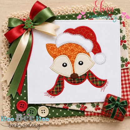 Frosty Little Christmas Fox - Appliqué - Machine Embroidery Design