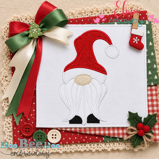 Cozy Christmas Gnome - Applique - Machine Embroidery Design