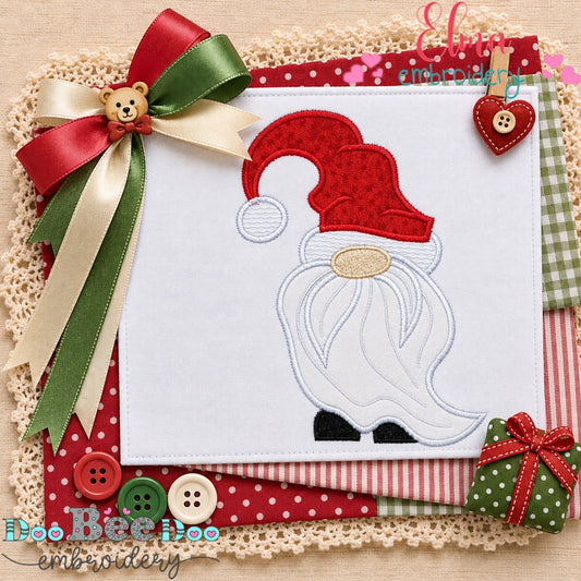 Cozy Bearded Christmas Gnome - Appliqué - Machine Embroidery Design
