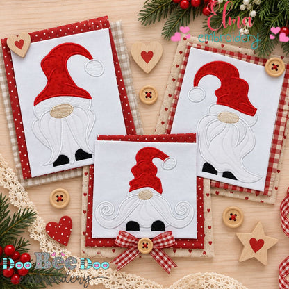 Merry Christmas Gnomes - Applique - Machine Embroidery Design