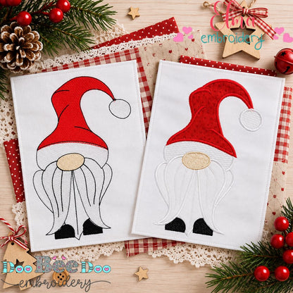 Jolly Big Hat Christmas Gnome - Fill Stitch & Applique - Machine Embroidery Design