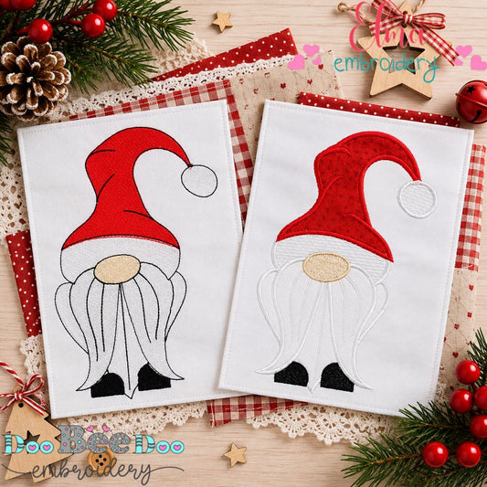 Jolly Big Hat Christmas Gnome - Fill Stitch & Applique - Machine Embroidery Design