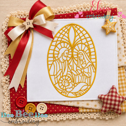 Heavenly Christmas Nativity - Satin Stitch - Machine Embroidery Design