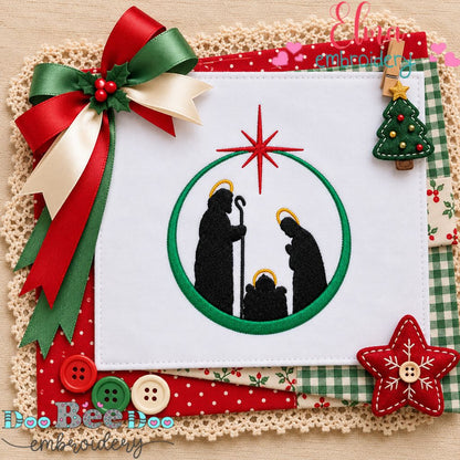 Silent Night Nativity - Fill Stitch - Machine Embroidery Design