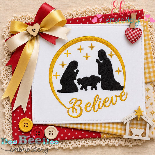 Believe in Christmas Magic - Fill Stitch - Machine Embroidery Design