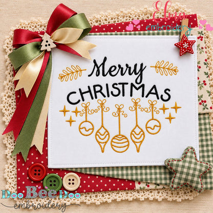 Christmas Ornament Wishes - Satin Stitch - Machine Embroidery Design